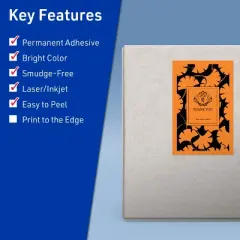 Avery Bright Orange Paper Labels, 5.5" x 8.5" Rectangle