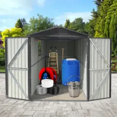 GDFStudio Cathy Motorcycle Outdoor Storage Shed with Window and Without Tracks