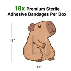 NMR Distribution Capybara Bandages | Set of 20 Individually Wrapped Self Adhesive Bandages