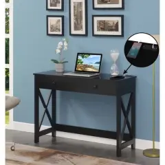 42" Oxford Desk with Charging Station - Breighton Home