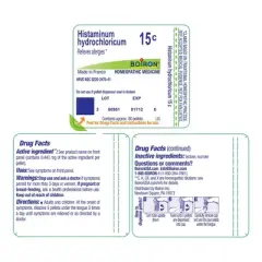 Histaminum Hydrochloricum 15C by Boiron Homeopathic Single Medicine For Allergy  -  80 Pellet