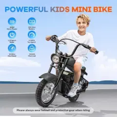 Jojoka Electric Motorcycle for Kids, 24V 250W Dirt Bike, Two Speed Modes up to 14MPH, Dirt Bike with LED Lights, Ride for Teens