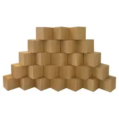 UOFFICE Pack of 25 Corrugated Cube Boxes 6" x 6" x 6"