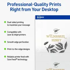 Avery Hexagon Business Cards, 2-1/2" x 2-9/10", Glossy White, 300 Total