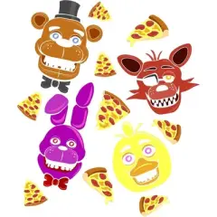 Five Nights at Freddy's Characters And Pizza Boy's Black T-shirt