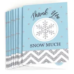 Big Dot of Happiness Winter Wonderland - Snowflake Holiday Party and Winter Wedding Thank You Cards (8 Count)