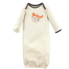 Touched by Nature Baby Boy Organic Cotton Gowns, Fox