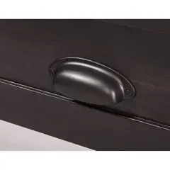 Wooden Nightstand with Drawer and Shelf Black - ClickDecor