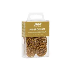 JAM Paper Colored Circular Paper Clips Round Paperclips Gold 2 Packs of 50 21832062B