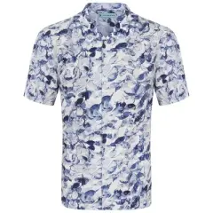 Mio Marino Mens Casual Button-Down Hawaiian Short Sleeve Shirt