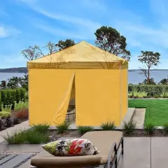 InstaHibit Set of 4 Sidewall UV30+ Fits 10x10ft Canopy Tent Zipper Outdoor Party Yellow