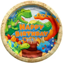Treasures Gifted Dinosaur Plates 7in - Dinosaur Party Supplies - 8 Pack