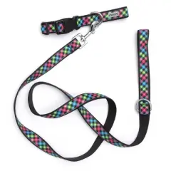 The Worthy Dog Carnival Check Adjustable Dog Collar