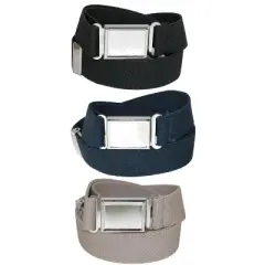 CTM Kids' Adjustable Elastic Belt with Magnetic Buckle (Pack of 3 Colors)