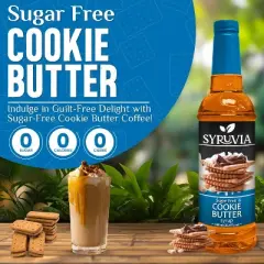 Syruvia Sugar Free Cookie Butter Syrup - 25.4 fl oz. Premium Flavoring Syrup For Coffee