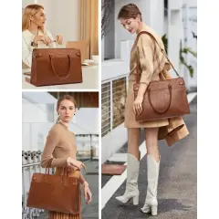 Laptop Tote Bag For Women Work, Vintage Leather Computer Bags For Laptops For Women