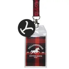 Yellowstone Dutton Ranch Reversible ID Lanyard Badge Holder with 2" Rubber Charm