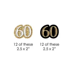 Big Dot of Happiness Adult 60th Birthday - Gold - Paper Straw Decor - Birthday Party Striped Decorative Straws - Set of 24