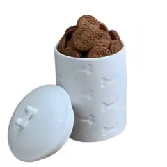 Park Life Designs 46 fl oz Manor Dog Treat Jar Food Storage Container - White