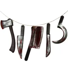 Joyfy 5 Pcs Halloween Fake Blood Weapon Props, Prop Knife Toy Haunted House Fake Knife, Halloween Indoor and Outdoor Decorations