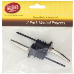 TableCraft Black/Silver Stainless Steel Vented Bottle Pourer