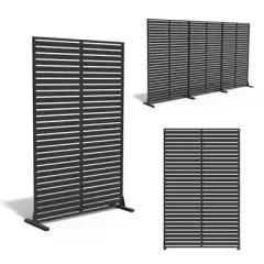 SEVOBAL Patio Decorative Screens 6 Piece Patio Privacy Paged Patio Decorative Screens Patio Screen Decorative for Yard, Black, 45.47"*15.75"*72.05"