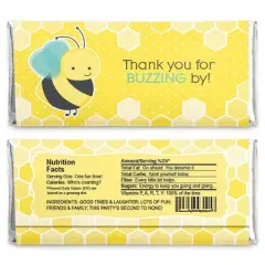Big Dot of Happiness Honey Bee - Candy Bar Wrapper Baby Shower or Birthday Party Favors - Set of 24