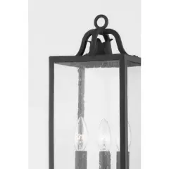 Troy Lighting Caiden 3 - Light Post Light in  Forged Iron Clear Seeded Shade