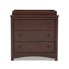 Delta Children Perry 3 Drawer Dresser with Changing Top and Interlocking Drawers - Walnut Espresso