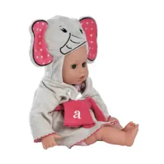 Adora Baby Bath Toy Elephant, 13 inch Bath Time Doll with QuickDri  Body