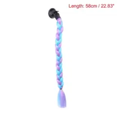 Unique Bargains Helmet Decor Pigtail Purple Blue 22.83"