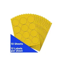 JAM Paper Circle Round Label Sticker Seals 2.5 Inch Diameter Yellow 120/Pack 147628582