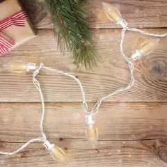 Northlight 25 Count Warm White LED C9 Christmas Lights, 16 ft White Wire