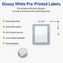 Avery Rectangle Labels, Polka Dots Design, 4" x 3-1/3", 40ct