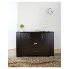 Inger Modern Buffet w/Side Shelves Espresso - HOMES: Inside + Out