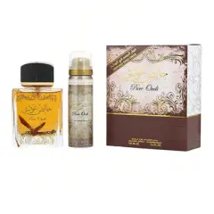 Lattafa Pure Oudi By Lattafa Unisex Sandalwood, Jasmine, Musk, Guaiac Wood, Cedar  Eau De Parfum Spray 3.4 Oz & Deodorant 1.6 Oz