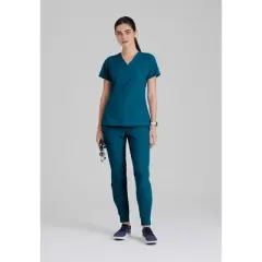 Barco One Women's Pulse 5-Pocket Anti-Static V-Neck Scrub Top