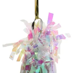 15-Pack Holographic Tinsel Balloon Weights for Iridescent Birthday Party Supplies and Decorations, 6 oz, 4.5 in.
