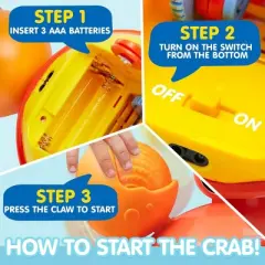 Joyfy Crawling Crab Baby Toy -Tummy Time Toy for Boys Girls, Interactive Big Crab Toy with Lights Buttons, Dancing Crab Obstacles, Gift for Toddlers