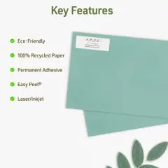 Avery EcoFriendly Recycled Address Labels, 2/3" x 1-3/4", Matte White, Permanent Adhesive, Laser & Inkjet Printers, 600 Printable Labels (48806)