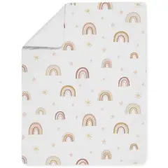 Sweet Jojo Designs Girl Toddler Bedding Set Boho Rainbow Pink Tan and Yellow 5pc