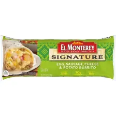 El Monterey Egg, Sausage, Cheese & Potato Frozen Burritos
