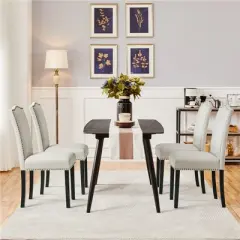 Yaheetech Set of 4 Modern Upholstered Dining Chairs for Living Room, Dining Room, Home, Kitchen