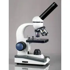 Portable 40X-1000X Magnification Monocular Student Microscope with 25pc Prepared Slide Kit - AmScope