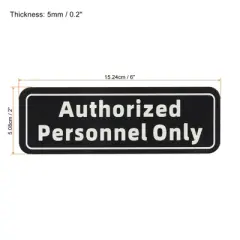 Unique Bargains Acrylic Self-Adhesive Decor Business Authorized Personnel Only Sign