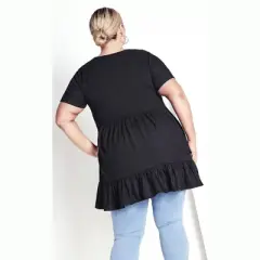 Women's Plus Size Soraya Texture Tunic - black  | AVENUE
