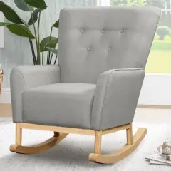 Delta Children Colby Rocking Chair - French Gray and Natural