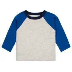 Gerber Baby and Toddler Boys' Long Sleeve Baseball Raglan Tees, 3-Pack