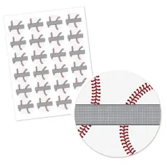 Big Dot of Happiness Batter Up - Baseball - Baby Shower or Birthday Party Circle Sticker Labels - 24 Count