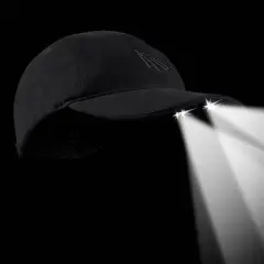 POWERCAP Adult 4 LED Unstructured Cotton Hat - Black